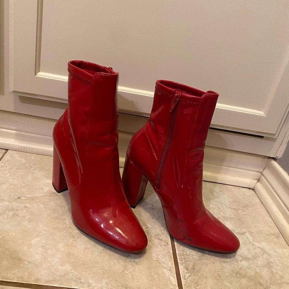 ALDO Red Leather Booties